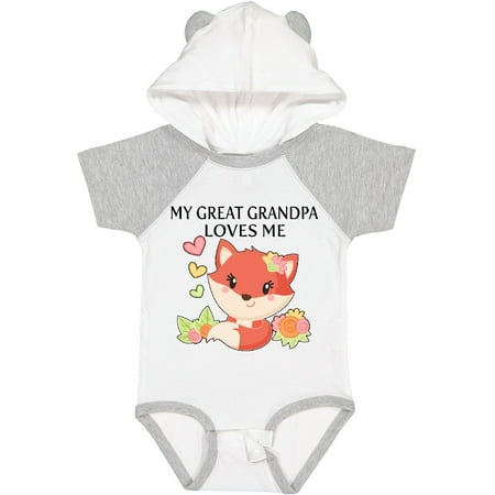 

Inktastic My Great Grandpa Loves Me- Little Fox Gift Baby Boy or Baby Girl Bodysuit