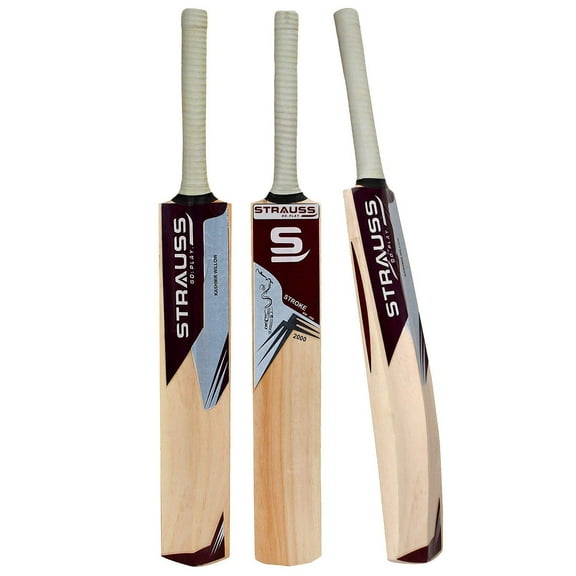 Strauss Kashmir Willow Cricket Bat , Tennis & Synthetic Ball Bat Durable And Lightweight | Superior Grip & Balance , Size - Short Handle