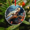 thumbnail image 4 of Ornament Oil Painting of A Sea Turtle with Coral And Sea Shells Holiday Ornaments Sea Turtle for Home Office Xmas Tree Decor for Family Couples Friends, 4 of 8