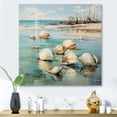 thumbnail image 2 of Designart "Oceanic Rhythm Turquoise Clam wall decor" Animals Metal Art Print, 2 of 5