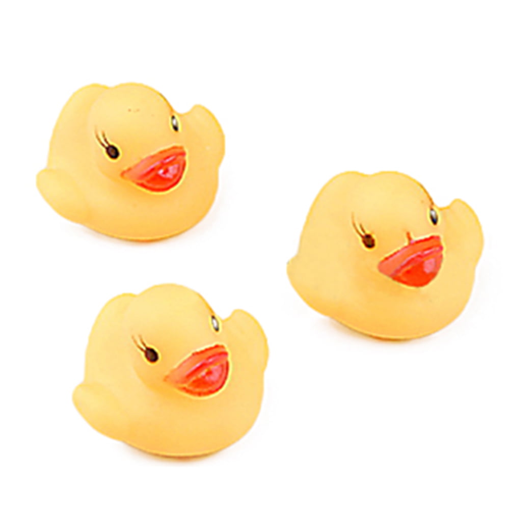4Pcs Cute Baby Bath Bathing Rubber Race Duck Toys Squeaky Yellow Ducks Healthy 