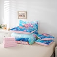 thumbnail image 5 of Homewish Pink Sea Turtle Bedding Comforter Set 7pcs for Kid, Dreamy Groovy Flower King Bedding Sets, Blue Ocean Theme Reversible Bed Sheets, Luxury Bedroom Decor, 5 of 7