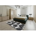 thumbnail image 4 of Ahgly Company Indoor Square Patterned Black Eel Black Area Rugs, 8' Square, 4 of 6