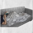 thumbnail image 6 of Halloween Soft Flannel Fleece Blanket, Horror Phantom Boo Fiend Themed Multitude Ghosts and Spider Webs Composition, Cozy Plush for Indoor and Outdoor Use, 70" x 90", Grey and White, by Ambesonne, 6 of 6