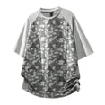 thumbnail image 4 of TEAJOPSUU Men's Casual Print T-Shirt Raglan Style Lightweight & Breathable Quick Dry Short Sleeve For Outdoor Travel & Everyday Casual Wear Gray, 4 of 8