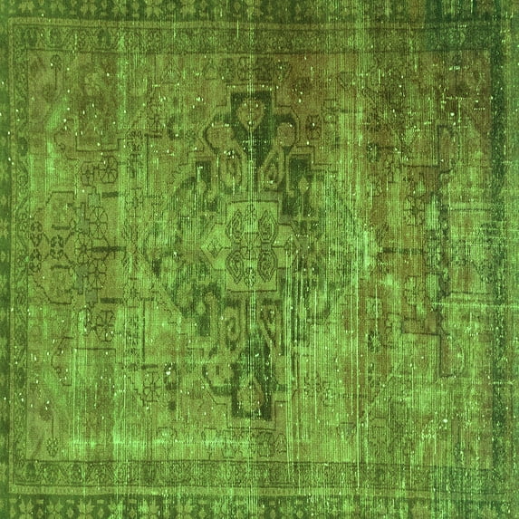 Ahgly Company Indoor Square Oriental Green Traditional Area Rugs, 3' Square