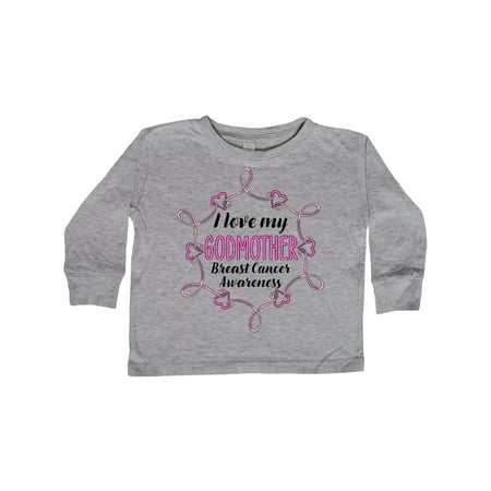 

Inktastic I Love My Godmother- Breast Cancer Awareness Gift Toddler Boy or Toddler Girl Long Sleeve T-Shirt
