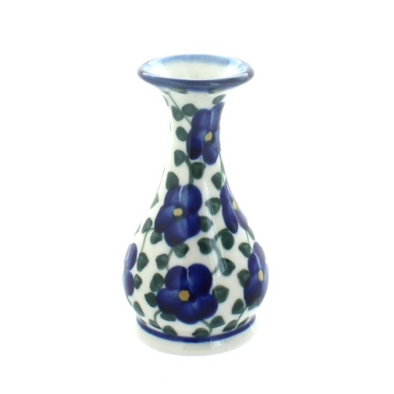 Blue Rose Polish Pottery Indoor Tabletop Violets Bud Vase