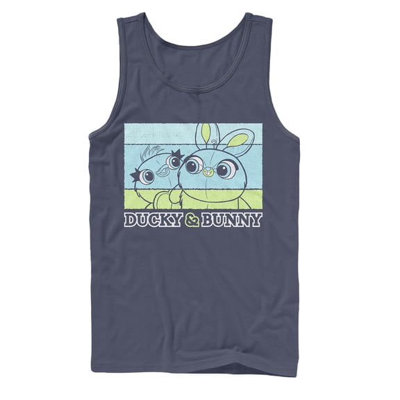 Men's Toy Story Ducky & Bunny Panels  Tank Top Navy Blue Small