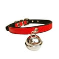 thumbnail image 2 of Walbest Leather Cat Collar with Bell Adjustable Small Pet Kitten Collars, 11 Style, 2 of 7
