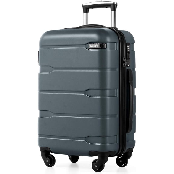 Coolife Carry-On Luggage, 20-Inch Hardside PC ABS Spinner Suitcase with TSA Lock and 360° Wheels (Teal)
