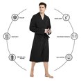 thumbnail image 3 of U2SKIIN Mens Cotton Blend Robes, Lightweight Soft Spa Knit Bathrobe for Men,(Black,2XL/3XL), 3 of 5
