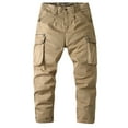 thumbnail image 3 of UVEASISHA Mens Camping Pants Lightweight Cargo Pants for Men Outdoor Zip Off Hiking Pants Casual Military Tactical Pants Tapered Work Pants with Multiple Pockets Khaki M, 3 of 7