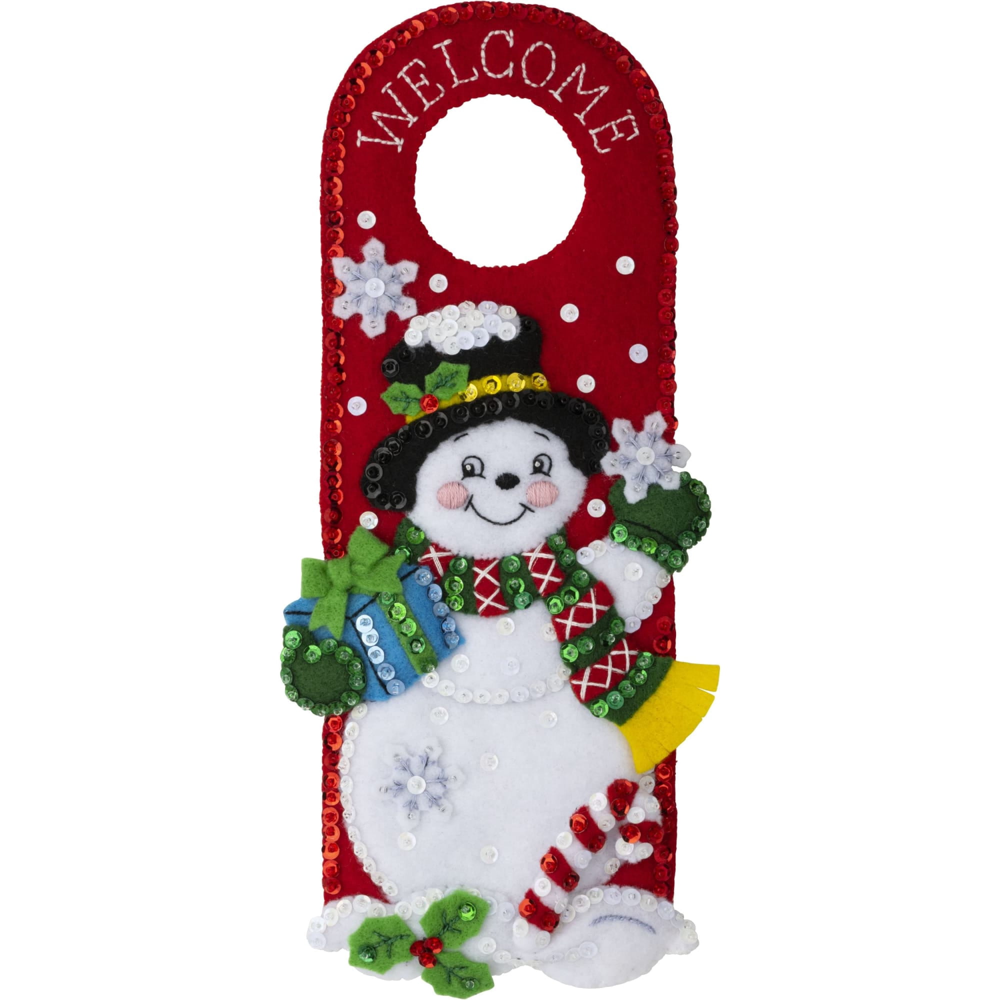 Bucilla Felt Holiday Door Hangers Kit, Set of 2, 5 x 11 in