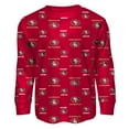 thumbnail image 2 of Youth Outerstuff Scarlet San Francisco 49ers All-Over-Print Long Sleeve T-Shirt and Pants Sleep Set, 2 of 3