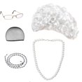 thumbnail image 1 of Set de disfraz de Beelittle Old Lady Cosplay con peluca, gafas y collar, 1 of 6