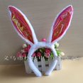 thumbnail image 1 of Diadema de conejo de peluche navideño para fiesta de Halloween, discoteca, con orejas de conejo de alambre, joyería para la cabeza, 1 of 6