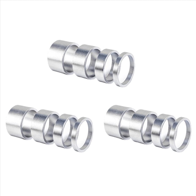 12 Unids 5/10/15/20 mm Auriculares de Aleación de Aluminio Stem Spacer 28.6Mm Tapa de Arandela de Horquilla para Ciclismo de Carretera, Plata