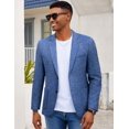 thumbnail image 4 of COOFANDY Men Linen Summer Blazer Stylish Regular Fit Linen Sportcoat Business Work Suit Jacket, 4 of 6