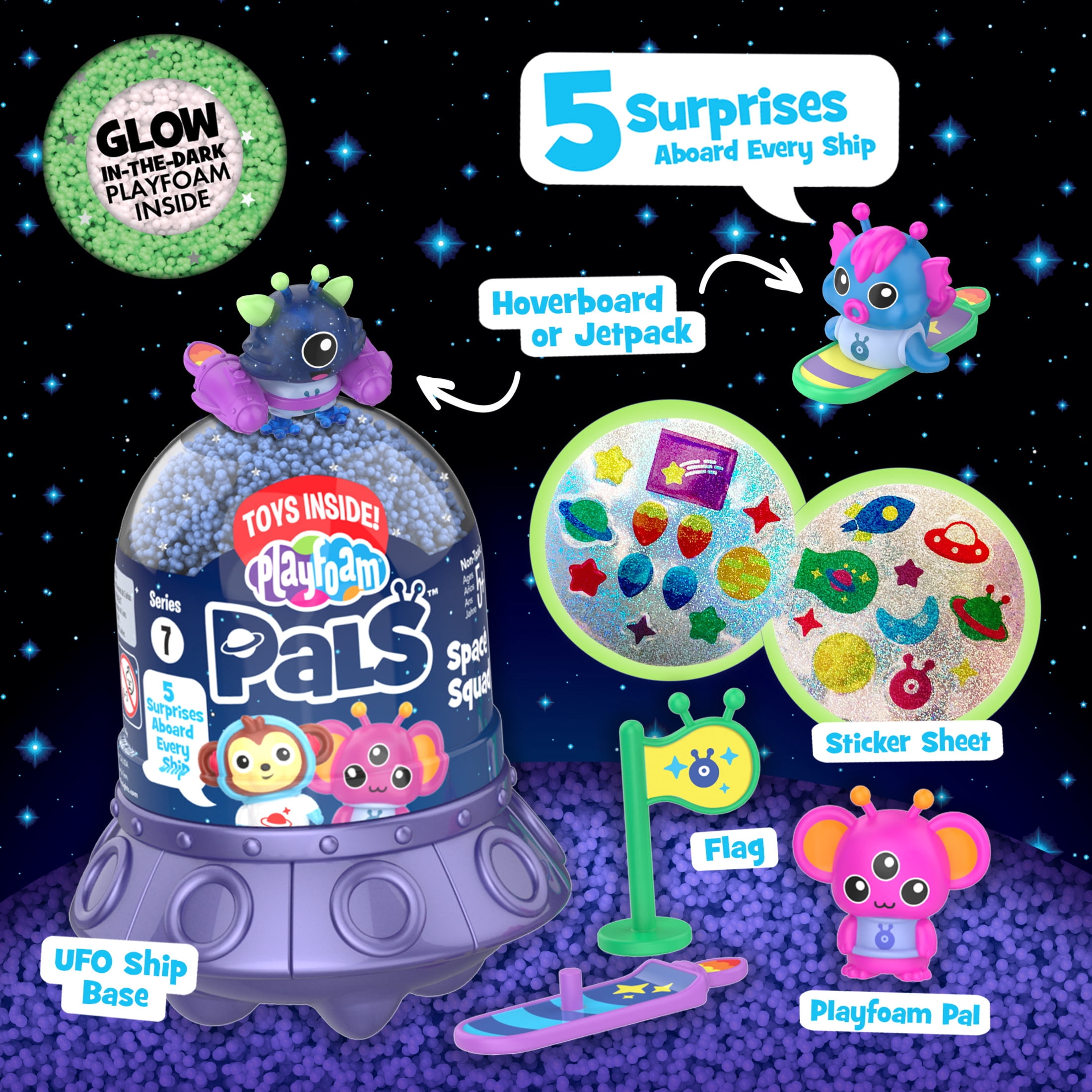 Educational Insights Playfoam Pals Space Squad Party Pack of 8, 5 Surprises Inside, Sensory, Shaping Fun, Perfect for Ages 3+