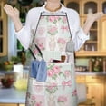thumbnail image 6 of Pioneer Flower Floral Print Pattern Cotton Linen Apron with Pockets, Waterproof Adjustable, 33x27 Inch for Kitchen, Gardening, BBQ, Salon, 6 of 6