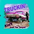 thumbnail image 2 of Wild Bobby, Truckin Ain't Just For Boys, Cars and Trucks, Women Slim Fit Junior Tee, Tahiti Blue, XX-Large, 2 of 4