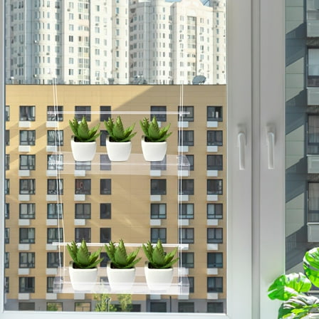 KAKOWELY Hanging Rack for Flowerpots Hanging Flower Pot Holder Acrylic Transparent 1Pack