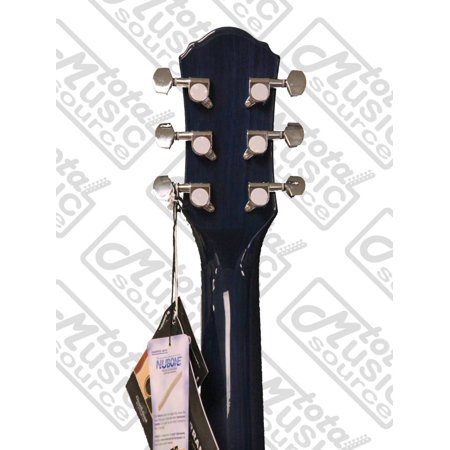 Oscar Schmidt Left Hand Acoustic/Electric Guitar, Trans Blue, OG10CEFTBLLH