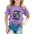thumbnail image 2 of School Uniform Tshirts Unisex Back to School Letter Tee Short Sleeve Crewneck Top Girls T Shirts Purple 2-3 Years, 2 of 4