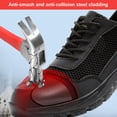 thumbnail image 4 of Safety Shoes Men's Lightweight Black Work Shoes Anti-Smashing Steel Toe Work Trainers Comfortable EU 35-47, 4 of 7