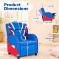 thumbnail image 3 of Costway Kids Recliner Chair Gaming Sofa PU Leather Armchair w/Side Pockets Blue, 3 of 12