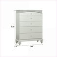 thumbnail image 4 of Chests & Wardrobes | 5-Drawer Platinum Finish Chest with Arched Top | Crystal Knobs | Silver | Synthetic Wood, 4 of 5