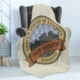 thumbnail image 4 of New Orleans Soft Flannel Fleece Throw Blanket, City of Louisiana Silhouette Jazz Capital of United States Vintage, Cozy Plush for Indoor and Outdoor Use, 50" x 70", Multicolor, by Ambesonne, 4 of 5