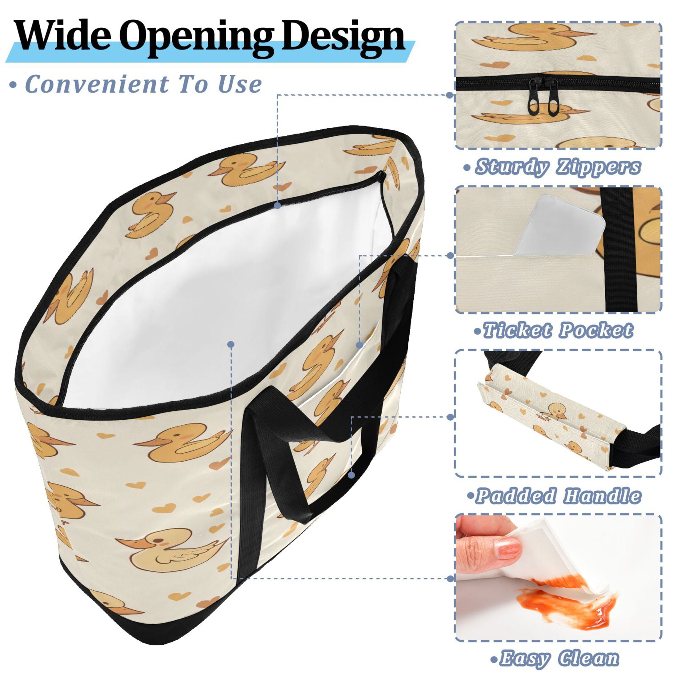 Large Hand-held Ice Pack Picnic Bag Insulation and Refrigeration Suitable for Shopping Picnics and Camping Yellow Duck