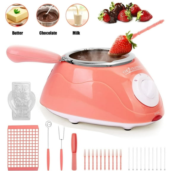 Haokaini Chocolate Melting Pot, Electric Chocolate Melter Warmer Fondue Fountain Melting Pot Kit for Melting Chocolate, Candy, Milk, Butter, Cheese