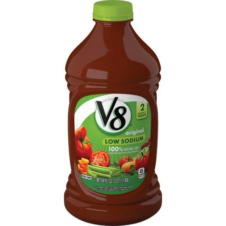 (2 pack) V8 Original Low Sodium 100% Vegetable Juice, 64 oz. (Best Juice For Type 2 Diabetes)