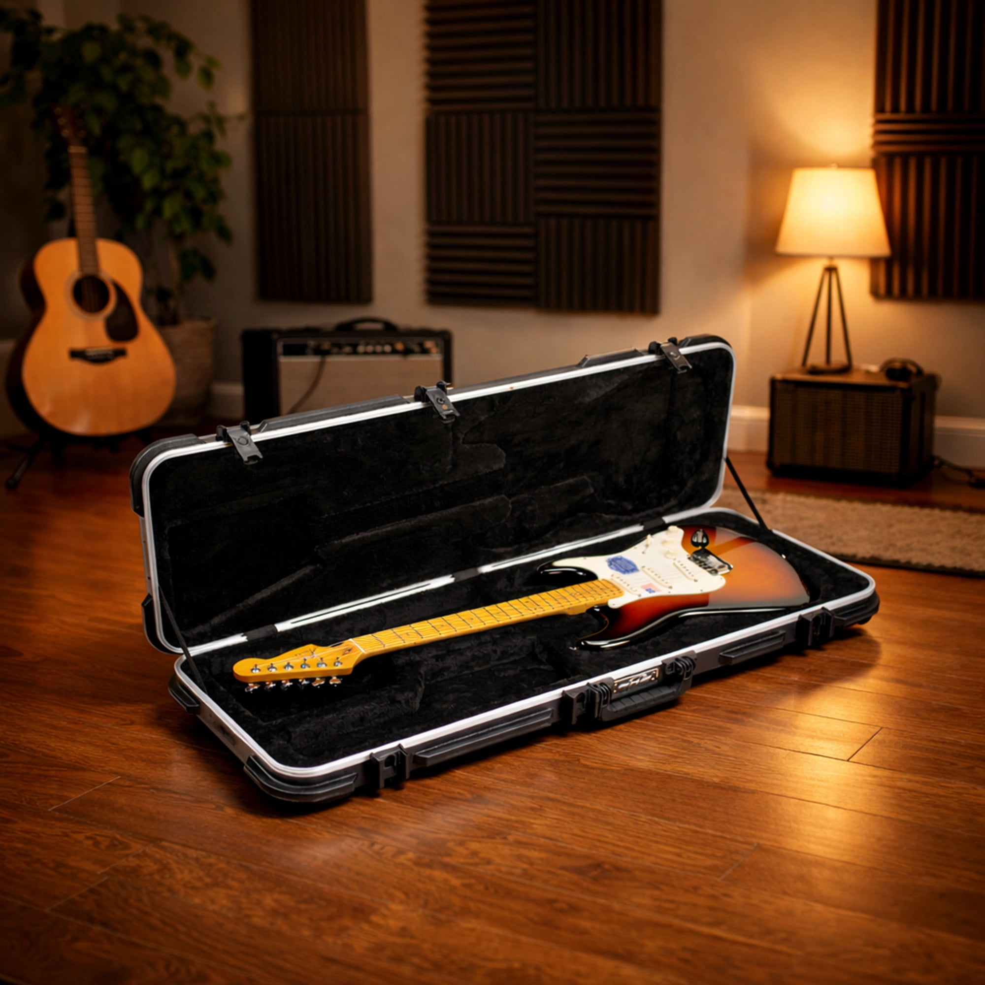 SKB Cases 1SKB-66 Electric Guitar Hard Case for Strat and Tele Style Guitars