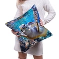 thumbnail image 6 of Bingfone Sea Turtle Swims Linen Throw Pillow Covers Cushion Case Pocket Button Vintage Farmhouse Pillowcase for Sofa Couch Bed 16"x16", 6 of 9
