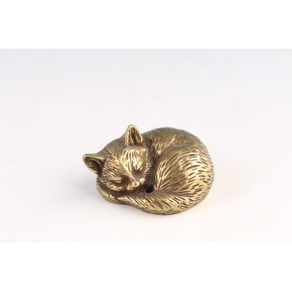 Handmade Chinese Bronze Cat Statue Tea Pet Lucky Fortune Figurine Asian Home Decor Tea Ceremony Accessory