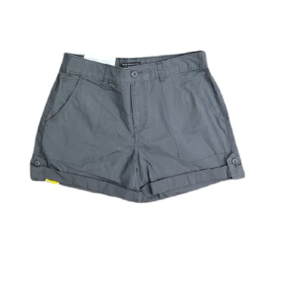 Social Standard Women's Hero Relaxed Fit Mid-Rise Poplin Roll Tab Utility Short (Washed Black, XS)