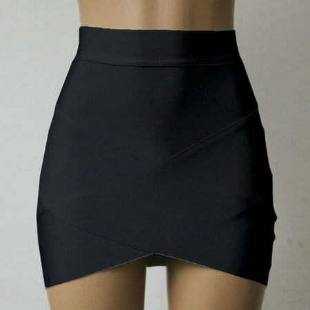 - OUMY Women's Asymmetrical Hem Mini Wrap Skirt