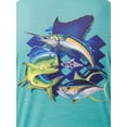 thumbnail image 6 of Fish N Vibe Men's Long Sleeve Performance Fishing Graphic Tee, Aqua Saltwater Trio, XL, 6 of 8