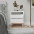thumbnail image 3 of Kappesberg Hanford 2-Drawer Nightstand with Open Shelf, White & Light Brown - for Adults and Teens, 3 of 8