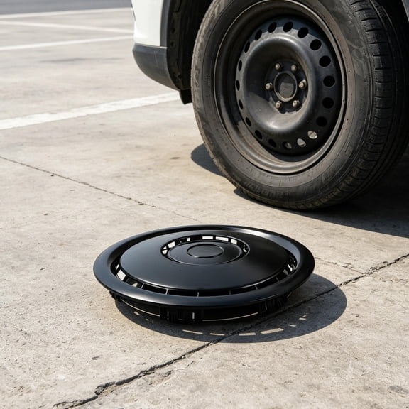 LOLIPPYY Wheel Hub Cap Black Plastic Car Decorative Protector Quick Installation