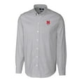 thumbnail image 2 of Men's Cutter & Buck  Charcoal Nebraska Huskers Alumni Logo Stretch Oxford Stripe Long Sleeve Button-Down Shirt, 2 of 3