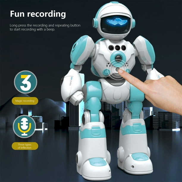 Jouets Pour Filles 3-6 Ans Robot RC, Robot Télécommandé Détection De Gestes Danse Programmable Intelligent Pour Enfants De 3 à 12 Ans Cadeaux De Noël Pour Filles, Jouets Bleus Pour Fille De