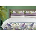 thumbnail image 2 of Ambesonne Floral Duvet Cover Set, Leafy Lavender Peony Flowers, Queen, Lilac Green Pale Mauve, 2 of 4