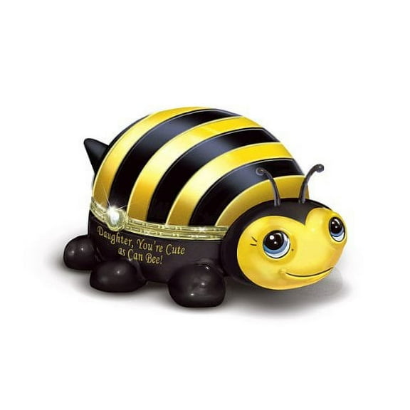 The Bradford Exchange Daughter You're Cute As Can Bee Heirloom Porcelain Honeybee Handcrafted Music Box Plays Melody You are My Sunshine 4.5-inches