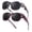 A04 Floral+floralpurple Frame/Grey Lens, variant on Women's 2-Pack Oversized Round Sunglasses UV400 Retro Floral & Solid Black for Summer Vacation Beach Party