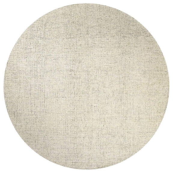 Alora Decor London 8' Round Solid Beige/Gray/Rust/Blue Hand-Tufted Area Rug